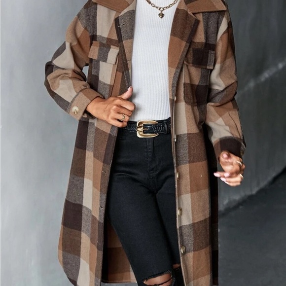 Plaid oversized shirt jacket - Picture 4 of 7